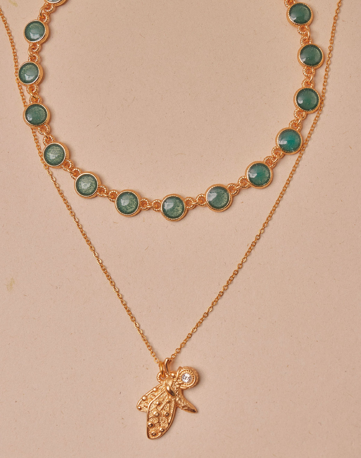 2-Piece Moth Necklace Set