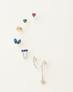 Aretes en Plata Zircón Corazón Siam