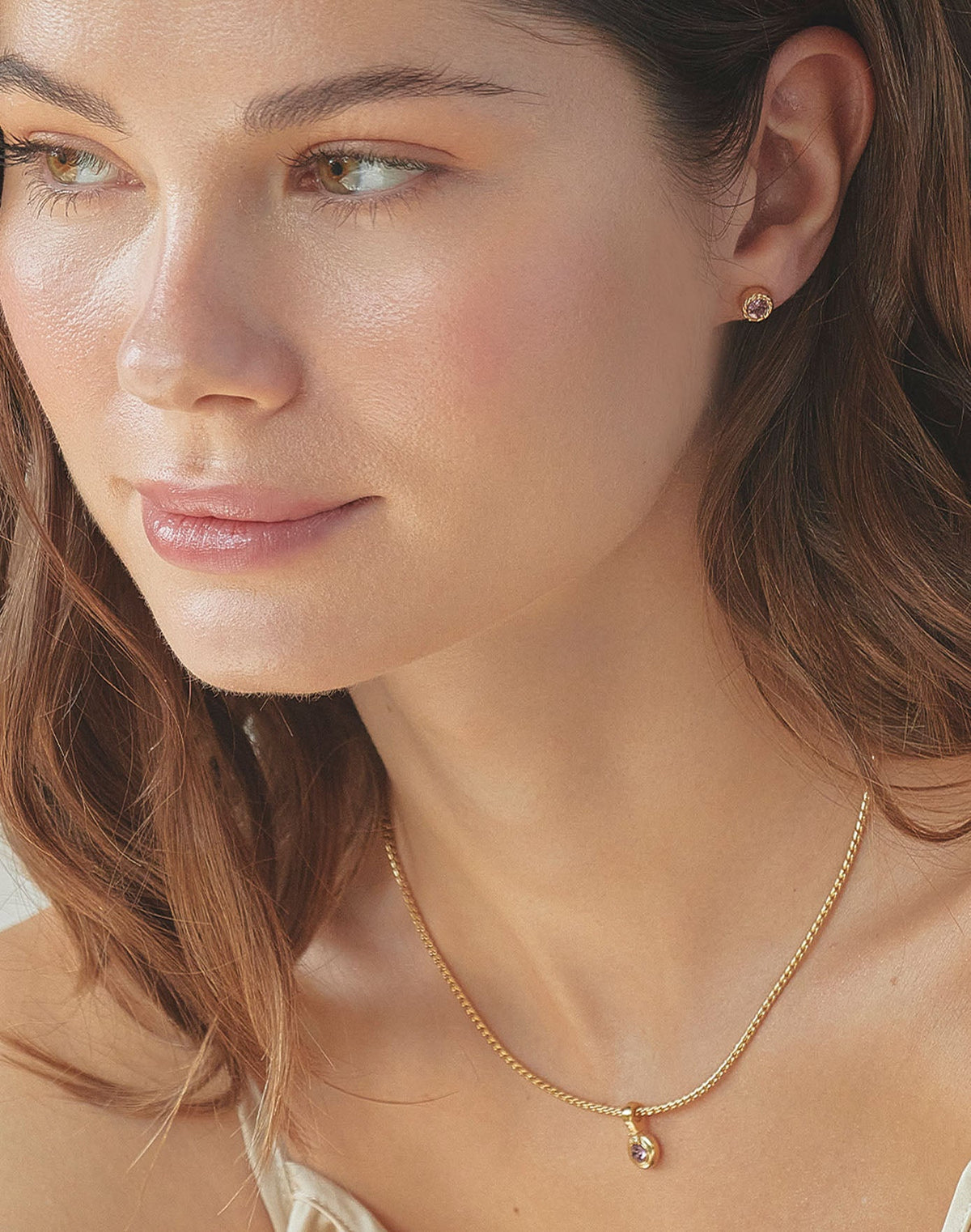 Aretes Cristal Lila