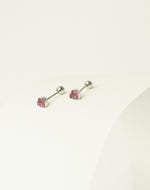 Aretes en Plata Zircón Corazón Siam