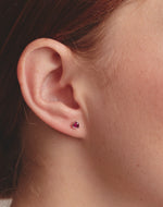 Aretes en Plata Zircón Corazón Siam