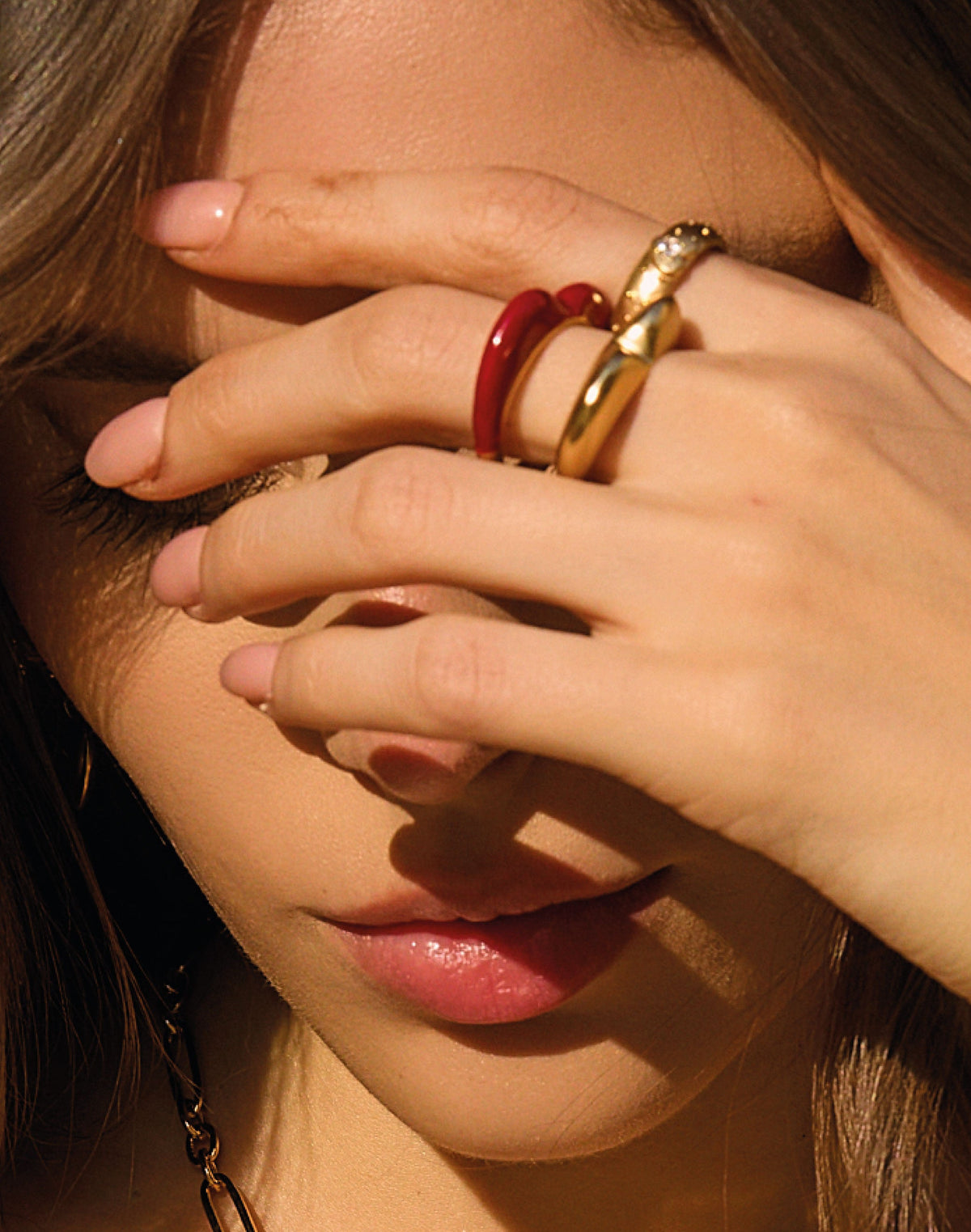 Set de 3 Anillos Corazón de Melón